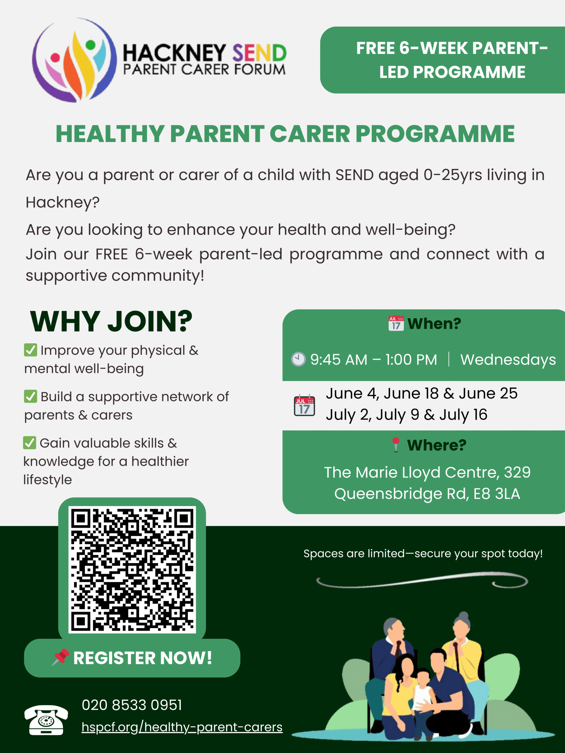 Healthy Parent Carers Programme June-july 2025 Poster